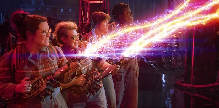The Ghostbusters Abby (Melissa McCarthy), Holtzmann (Kate McKinnon), Erin (Kristen Wiig) and Patty (Leslie Jones) in Columbia Pictures' GHOSTBUSTERS.