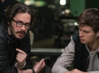 Edgar Wright on the set of Baby Driver