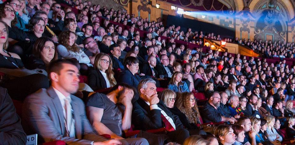 Sydney Film Fesival 2016 Opening Night at State Theatre. Interior Wide Images of people Seated watching Movies