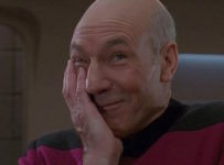 Picard laughing