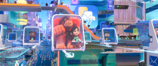 NAVIGATING THE NET – In “Ralph Breaks the Internet,” video-game bad guy Ralph and fellow misfit Vanellope von Schweetz venture to the internet for a replacement part for her game, Sugar Rush. The world wide web is expansive and exciting with an elaborate transportation system Ralph and Vanellope find themselves squeezing into en route to one of their first internet destinations. Featuring the voices of John C. Reilly as the voice of Ralph, and Sarah Silverman as the voice of Vanellope, “Ralph Breaks the Internet” opens in U.S. theaters on Nov. 21, 2018. ©Disney. All Rights Reserved.