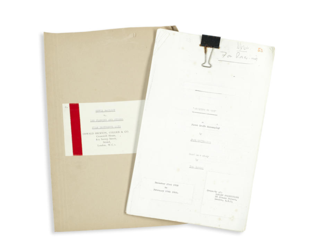 A copy of  Wittingham's first draft screenplay for 'Longitude 78 West' with court reference folder (as sold in Bonhams)