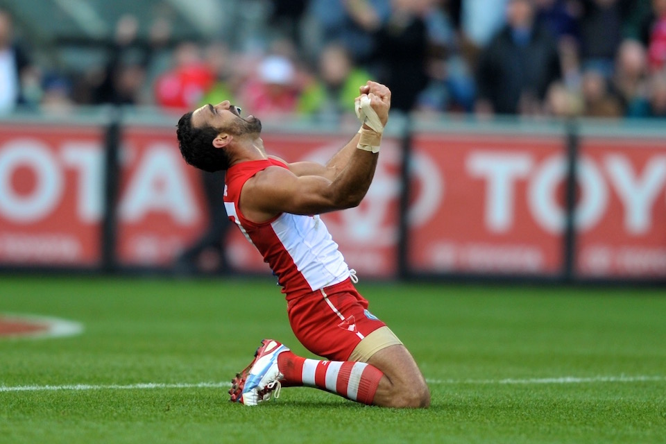 AFL Grand Final 2012 at the MCG Sydney captain Adam Goodes at the end of the game. 29th September 2012, The Age Sport, Picture by Wayne Taylor