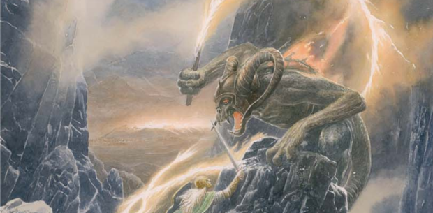 Glorfindel and the Balrog from The Fall of Gondolin (Artist: Alan Lee)