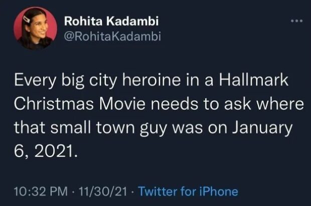 Writer comedian Rohita Kadambi has questions about the men in Hallmark films
