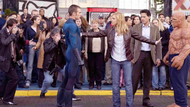 Chris Evans, Jessica Alba, Ioan Gruffudd and Michael Chiklis in Fantastic Four (2005)